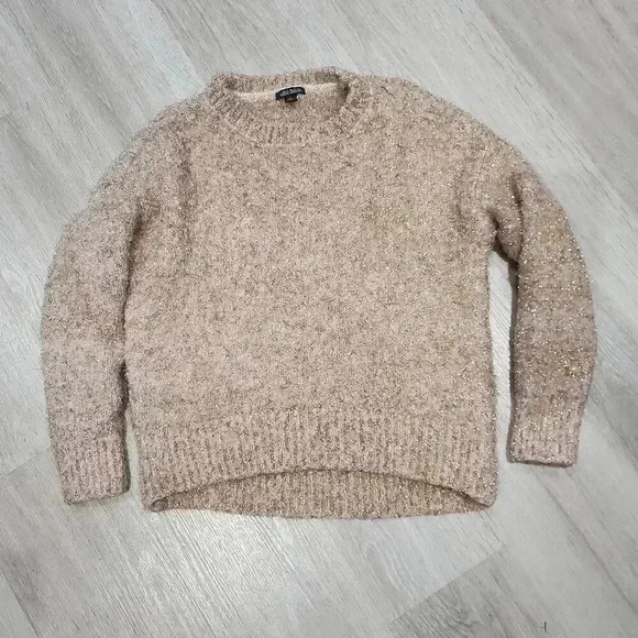 wild fable Sweaters - Wild Fable Women's Fuzzy Knit Long Sleeve Pullover Sweater Metallic Gold Small